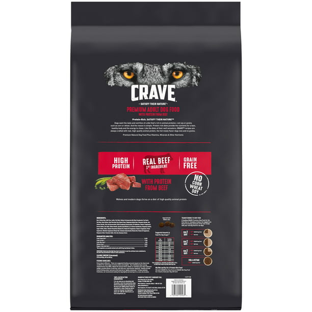 CRAVE Grain Free Adult Dry Dog Food with Protein from Beef, 22 lb. Bag