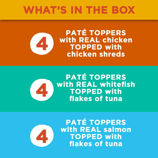 Meow Mix Pate Toppers Seafood & Poultry Variety Pack Wet Cat